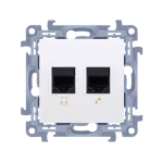 SIMON 10 wc-6txxxxx-01-11xx Gniazdo RJ45 kat. 6 + gniazdo telefoniczne RJ11 (moduł); biały