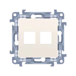 SIMON 10 WC-KP2xxxx-01-41xx Pokrywa gniazd teleinformatycznych na Keystone płaska podwójna (moduł); krem