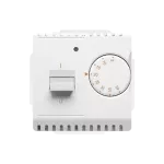 SIMON BASIC WMUR-02xxxx-1011 Regulator temperatury z czujnikiem wewnętrznym, 16A, 230V~. Montaż gniazda na wkręty do puszki; biały