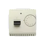 SIMON BASIC WMUR-02xxxx-9011 Regulator temperatury z czujnikiem wewnętrznym, 16A, 230V~. Montaż gniazda na wkręty do puszki; beż