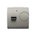 SIMON BASIC WMUR-02xxxx-H011 Regulator temperatury z czujnikiem wewnętrznym, 16A, 230V~. Montaż gniazda na wkręty do puszki; satynowy