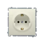 SIMON BASIC WMUW-02110x-9011 Gniazdo wtyczkowe z uziemieniem Schuko (moduł) 16A, 250V~, zaciski śrubowe; beż