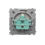 SIMON BASIC WMUW-02110x-H011 Gniazdo wtyczkowe z uziemieniem Schuko (moduł) 16A, 250V~, zaciski śrubowe; satynowy