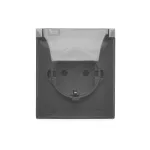 SIMON AQUACLICK WA-CGSZ1Cx-xx-16Ax Gniazdo wtyczkowe natynkowe, Schuko, pojedyncze, klapka transparentna, IP44, Σ16A, 250V~, zaciski śrubowe; szary
