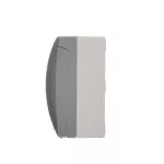 SIMON AQUACLICK WA-CGSZ1CZ-xx-16xx Gniazdo wtyczkowe natynkowe, Schuko, pojedyncze, klapka w kolorze pokrywy, z przesłonami torów prądowych, IP44, 16A, 250V~, szybkozłącza; szary