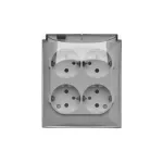 SIMON AQUACLICK WA-CGSZ4Cx-xx-11Ax Gniazdo wtyczkowe natynkowe, Schuko, 4-krotne, klapka transparentna, IP44, 16A, 250V~, szybkozłącza; biały