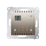 SIMON 54 WMDR-141xx1-044 Regulator temperatury z wyświetlaczem z czujnikiem wewnętrznym (moduł) 16(2) A, 230V~; złoty mat