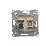 SIMON 54 WMDA-0510xx-041 Gniazdo antenowe typu F + RJ45 kat.6 (moduł); kremowy