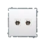 SIMON BASIC WMUA-05xxx2-1011 Gniazdo antenowe typu F podwójne (moduł); biały