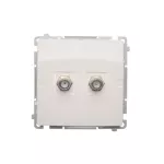 SIMON BASIC WMUA-05xxx2-1011 Gniazdo antenowe typu F podwójne (moduł); biały