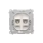 SIMON BASIC WMUA-05xxx2-1011 Gniazdo antenowe typu F podwójne (moduł); biały