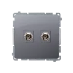 SIMON BASIC WMUA-05xxx2-J011 Gniazdo antenowe typu F podwójne (moduł); stal inox