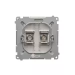 SIMON BASIC WMUA-05xxx2-J011 Gniazdo antenowe typu F podwójne (moduł); stal inox