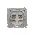 SIMON BASIC WMUA-05xxx2-4011 Gniazdo antenowe typu F podwójne (moduł); srebrny mat