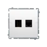 SIMON BASIC WMUH-01xxx1-1011 Gniazdo HDMI + RJ45 kat.6. (moduł); biały