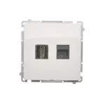 SIMON BASIC WMUH-01xxx1-1011 Gniazdo HDMI + RJ45 kat.6. (moduł); biały