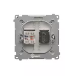 SIMON BASIC WMUH-01xxx1-4011 Gniazdo HDMI + RJ45 kat.6. (moduł); srebrny mat