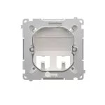 SIMON BASIC WMUK-P2xP0x-1013 Pokrywa gniazd teleinformatycznych na wkłady RJ typu: Panduit, skośna podwójna z polem opisowym. Montaż do puszki na wkręty; biały