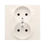 SIMON 10 WC-GZ2xxxx-01-41xx Gniazdo wtyczkowe z uziemieniem podwójne, monoblok, 16A, 250V~, zaciski śrubowe; kremowy Kompletne - nie do ramek