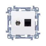SIMON 10 wc-asfr455-01-11xx Gniazdo antenowe typu F + RJ45 kat.5e (moduł); biały