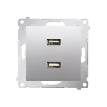 SIMON 54 WMDZ-C2USBx-043 Ładowarka 2 x USB (moduł), 2.1 A, 5V DC, 230V; srebrny mat