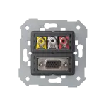 SIMON 82 W7-500092-03X-XXXX Gniazdo VGA żeńskie + 3 RCA (mechanizm)