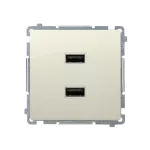 SIMON BASIC WB-MC2USBx-01-12Bx Ładowarka 2 x USB (moduł), 2.1 A, 5V DC, 230V; beż