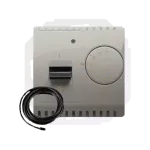 SIMON BASIC WMUR-011xxx-H011 Regulator temperatury z czujnikiem zewnętrznym, 16A, 230V~. Montaż gniazda na wkręty do puszki; satynowy