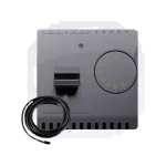SIMON BASIC WMUR-011xxx-4011 Regulator temperatury z czujnikiem zewnętrznym, 16A, 230V~. Montaż gniazda na wkręty do puszki; srebrny mat