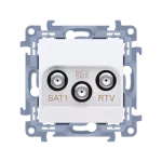 SIMON 10 WC-ASK2Fxx-01-11xx Gniazdo antenowe satelitarne podwójne SAT-SAT-RTV (moduł), 1x wejście: 5 MHz-2,4 GHz; biały