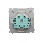 SIMON BASIC WMBW-73111x-1011 Gniazdo wtyczkowe Schuko do wersji IP44 (moduł) 16A, 250V~, zaciski śrubowe; biały. Klapka transparentna