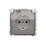SIMON BASIC WMBW-73111x-1011 Gniazdo wtyczkowe Schuko do wersji IP44 (moduł) 16A, 250V~, zaciski śrubowe; biały. Klapka transparentna
