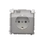 SIMON BASIC WMBW-53111x-1011 Gniazdo wtyczkowe Schuko do wersji IP44 z przesłonami (moduł) 16A, 250V~,zaciski śrubowe; klapka transparentna; biały