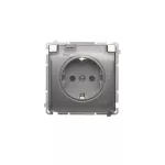 SIMON BASIC WMBW-53111x-4011 Gniazdo wtyczkowe Schuko do wersji IP44 z przesłonami (moduł) 16A, 250V~,zaciski śrubowe; srebrny mat. Klapka transparentna
