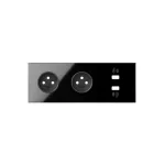 SIMON 100 W100-10020321x-138 Panel 3-krotny: 2 gniazda + 2x1 ładowarka USB; czarny
