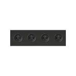 SIMON 100 W100-10020405x-238 Panel 4-krotny: 4 gniazda zasilające; czarny mat