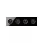 SIMON 100 W100-10020405x-138 Panel 4-krotny: 4 gniazda zasilające; czarny