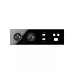 SIMON 100 W100-10020406x-138 Panel 4-krotny: 2 gniazda + HDMI + USB + TV/SAT+ RJ45; czarny
