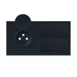 SIMON 100 W100-10020192x-238 Panel 2-krotny IP44: 1 gniazdo + 1 klawisze; czarny mat