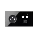SIMON 100 W100-10020226x-138 Panel 2-krotny: 1 gniazdo + 1 TV + 1 RJ45; czarny