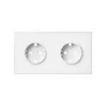 SIMON 100 W100-10020202x-230 Panel 2-krotny: 2 gniazda zasilające; biały mat