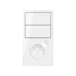 SIMON 100 W100-10020233x-130 Panel 2-krotny pion: 2 klawisze + gniazdo z zintegrowaną ładowarką USB; biały