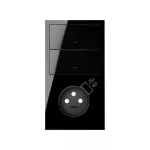 SIMON 100 W100-10020233x-138 Panel 2-krotny pion: 2 klawisze + gniazdo z zintegrowaną ładowarką USB; czarny