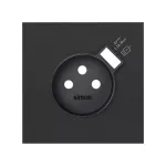 SIMON 100 W100-10020121x-238 Panel 1-krotny: gniazdo z ładowarką USB; czarny mat