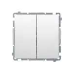 SIMON BASIC WMUL-0613xx-1011 Łącznik schodowy podwójny z podświetleniem LED bez piktogramu (moduł) 10AX, 250V~, zaciski śrubowe; biały