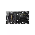 SIMON 100 W100-10010227x-039 Zestaw 2-krotny: 1 gniazdo + 1 ściemniacz 2/3-przewodowy + 1 ładowarka USB SmartCharge 2,1 A