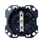 SIMON 100 W100-10001432x-039 Gniazdo z uziemieniem Schuko i zintegrowaną ładowarką 1xUSB SmartCharge 2,1A, 5V D/C (mechanizm, bez ramki montażowej), 16A, 250V~, zaciski śrubowe