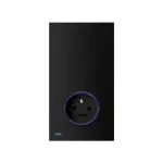SIMON 100 W100-10032109x-238 Gniazdo z uziemieniem / centralka Hub Pro iO. Wersja tylko monoblock, Mocowany do pojedynczej puszki o głębokości min. 60 mm.; czarny mat