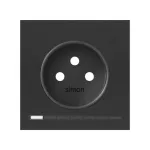 SIMON 100 W100-10020126x-238 Panel 1-krotny: iO, gniazdo z uziemieniem; czarny mat