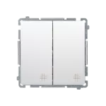 SIMON BASIC WMUL-07001x-1011 Łącznik krzyżowy podwójny (moduł) 10AX, 250V~, szybkozłącza; biały